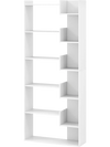 6-tier white bookshelf with open display shelves and anti-tipping kits, perfect for organizing your living room or.