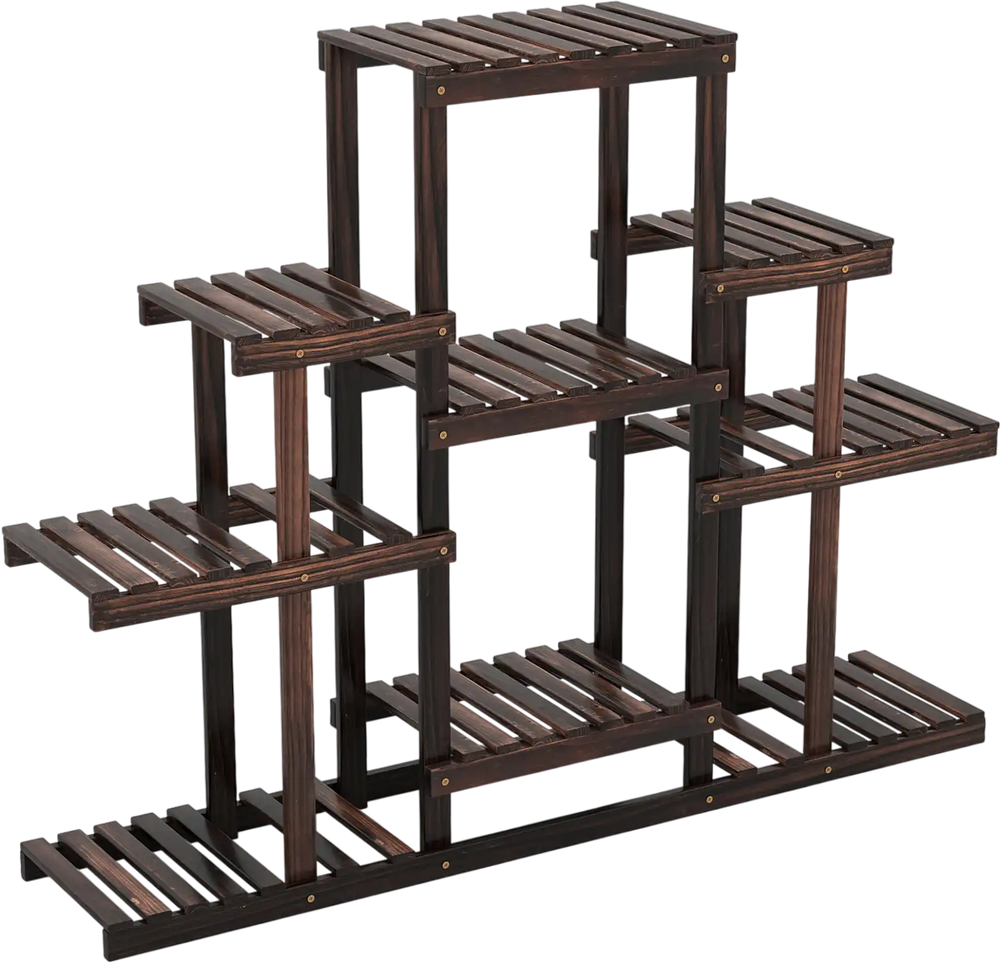 6-Tier Flower Wood Stand Plant Display Rack Storage Shelf