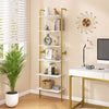 6-Tier Freestanding ladder Storage bookshelf with Metal Frame for Study and Pantry-White - Gallery View 1 of 8