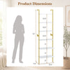 6-tier freestanding ladder storage bookshelf with a sturdy metal frame, ideal for organizing essentials in narrow spaces.