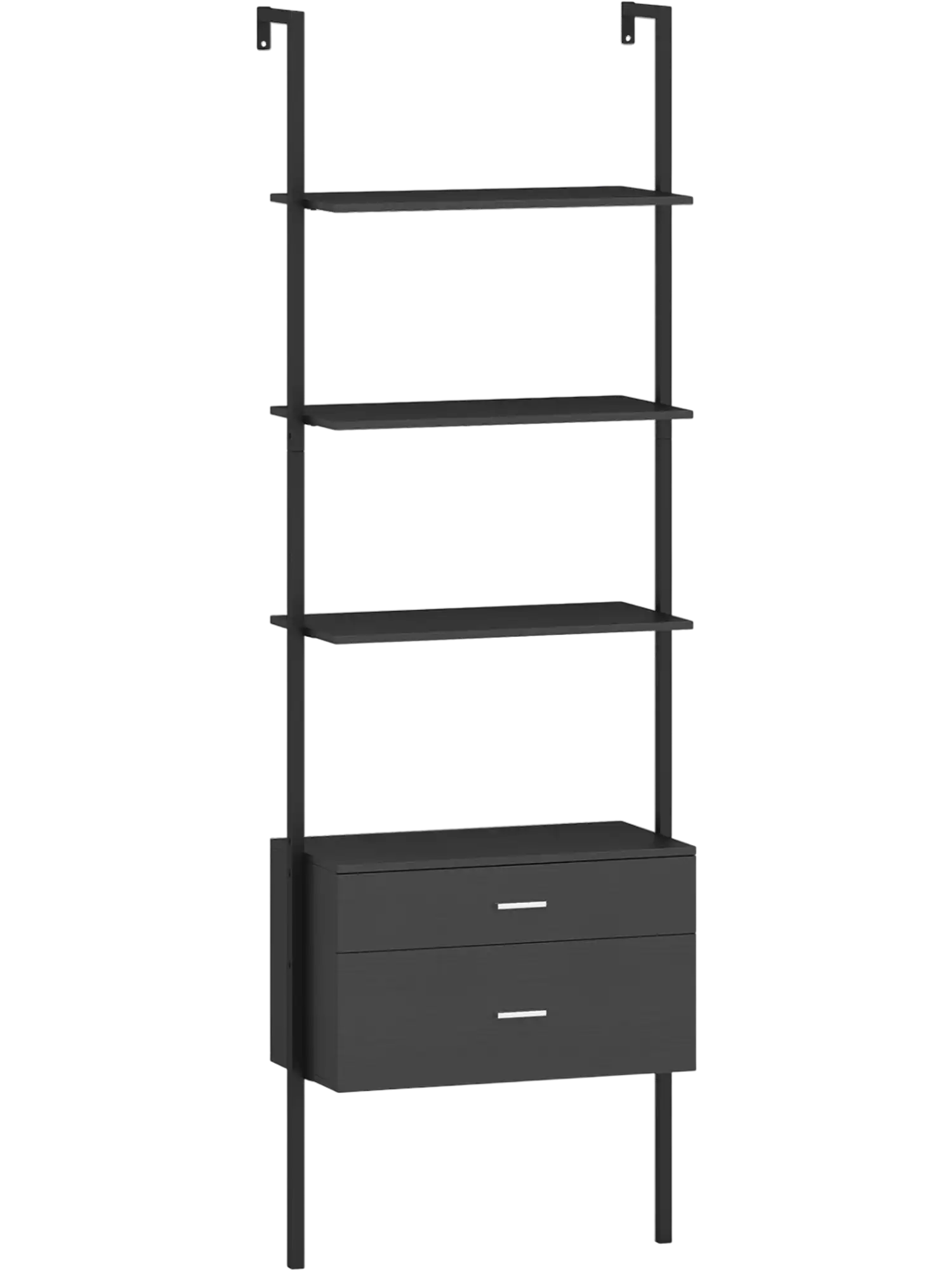 Costway 6-Tier Ladder Bookcase w/ 2 Drawers Metal Frame 29702124 New
