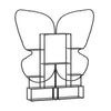 Elegant 6-tier black metal plant stand with butterfly design, featuring 12 shelves and 4 hanging hooks for versatile.