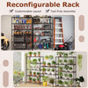 6-tier metal storage shelving unit featuring a reconfigurable design and tool-free assembly, perfect for home or garage.