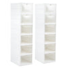 Two 6-tier white shoe organizers with clear doors, designed for 12 pairs, ideal for closets or entryways.