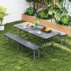 6 Feet Folding HDPE Bench with 1320 LBS Capacity and Handle Lock-Gray - Gallery View 1 of 10