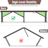 6 ft plastic folding bench showcasing high-level stability with heavy-duty metal legs and rattan-like texture for.