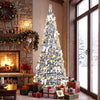 6 ft Pop Up Flocked Christmas Tree with 20/30 Christmas Bows and 35 Christmas Balls - Gallery View 1 of 10