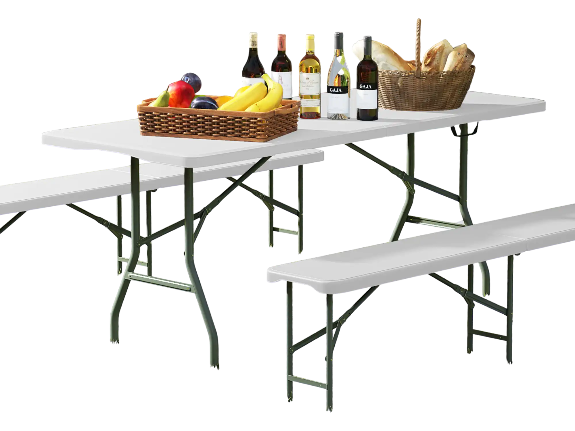 Costway 6' Portable Fold-in-Half Folding Table 350 lbs White 74386951 New