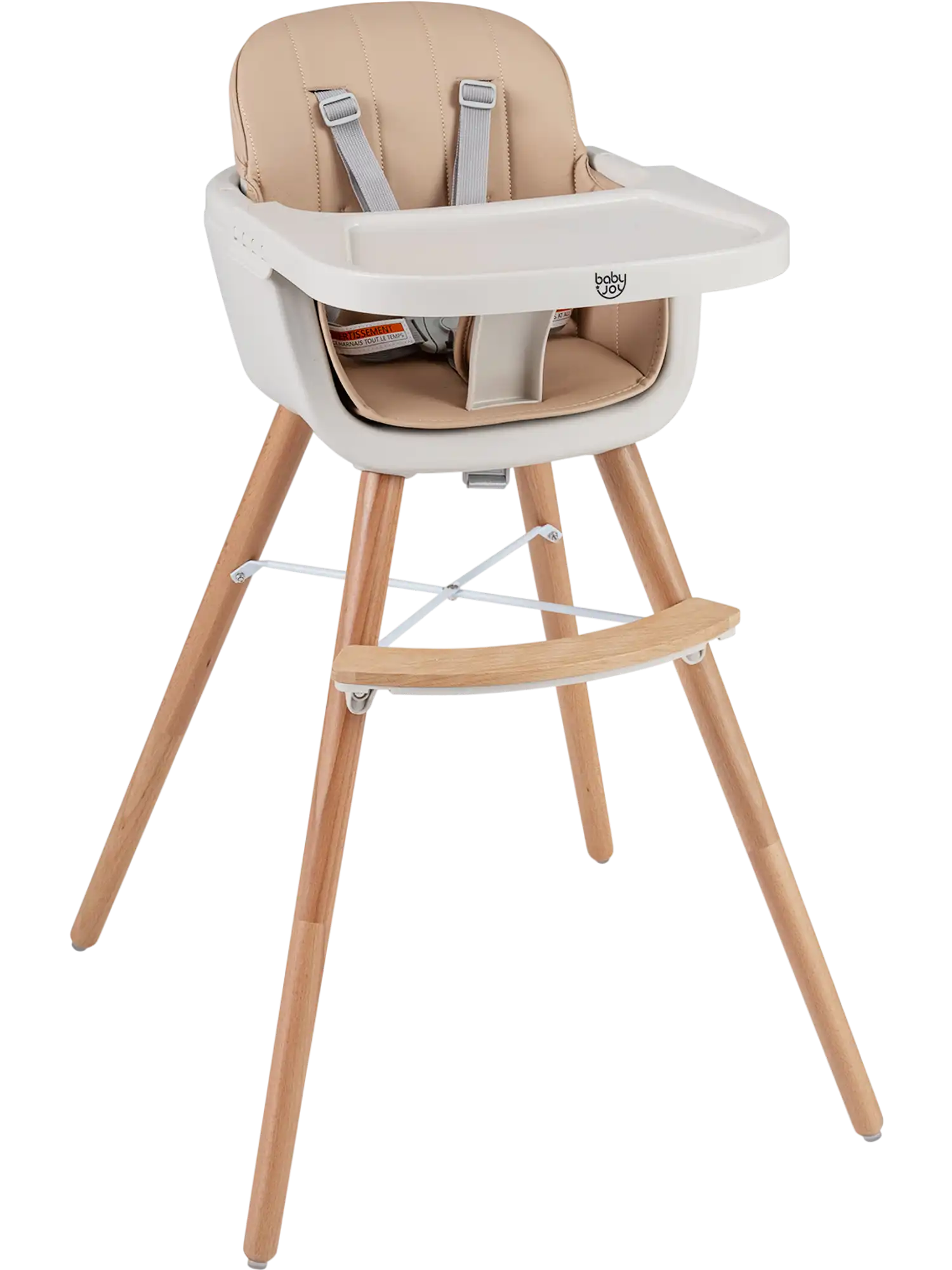 Costway 6-in-1 Convertible Wooden High Chair Safety Harness Adjustable Legs 83533344 New