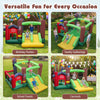 6-in-1 inflatable bounce house with double slides, bright colors, and safety mesh, perfect for kids' outdoor fun.