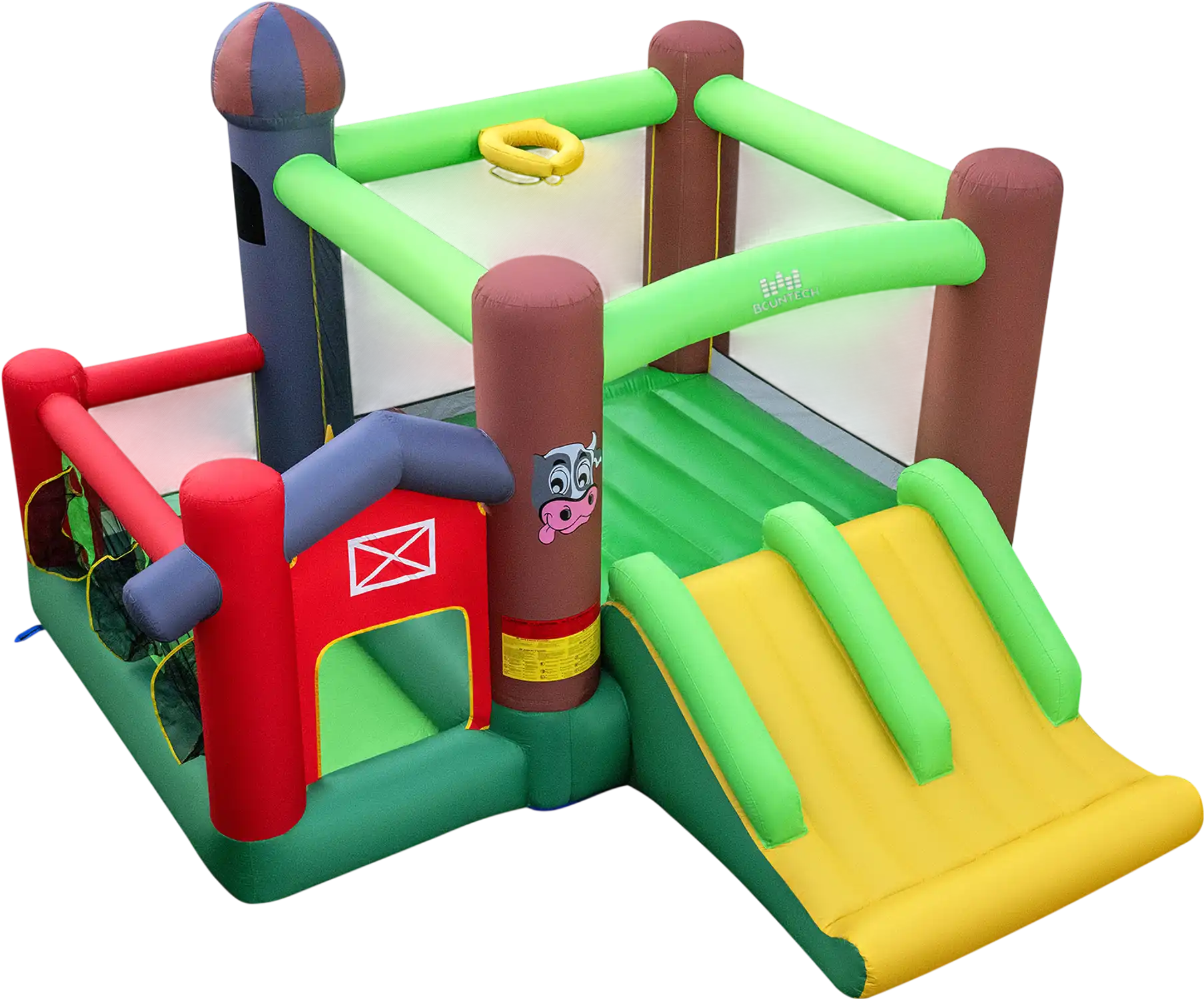 Costway 6-in-1 Inflatable Bounce House Double Slides 82975416 New