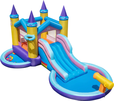 Costway 6-in-1 Inflatable Kids Water Park Yard Water Slide 942817365 New