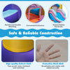 Reinforced seams and protective mesh wall of the 6-in-1 inflatable kids water park for safe outdoor fun.