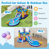 6-in-1 inflatable kids water park with slide, ball pit, and water cannon, perfect for outdoor summer fun.