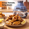 6-in-1 Portable Glass Air Fryer 1500W Dual Containers with Lids Dishwasher Safe-Blue - Gallery View 1 of 11