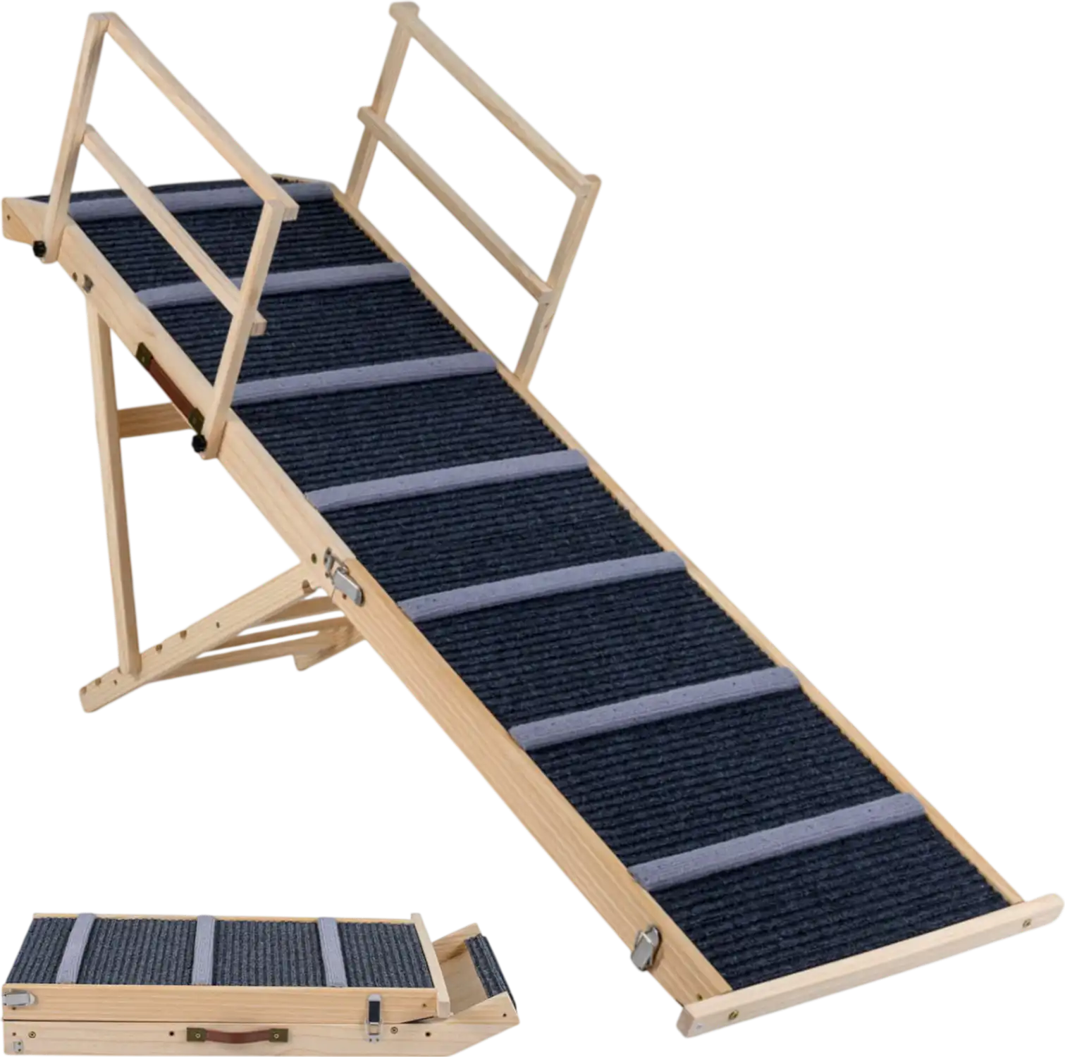 Costway Foldable 6-Level Height Adjustable Dog Ramp for Bed Couch 54988830 New