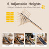 6-level height adjustable dog ramp shown in various settings, ideal for high beds and couches.