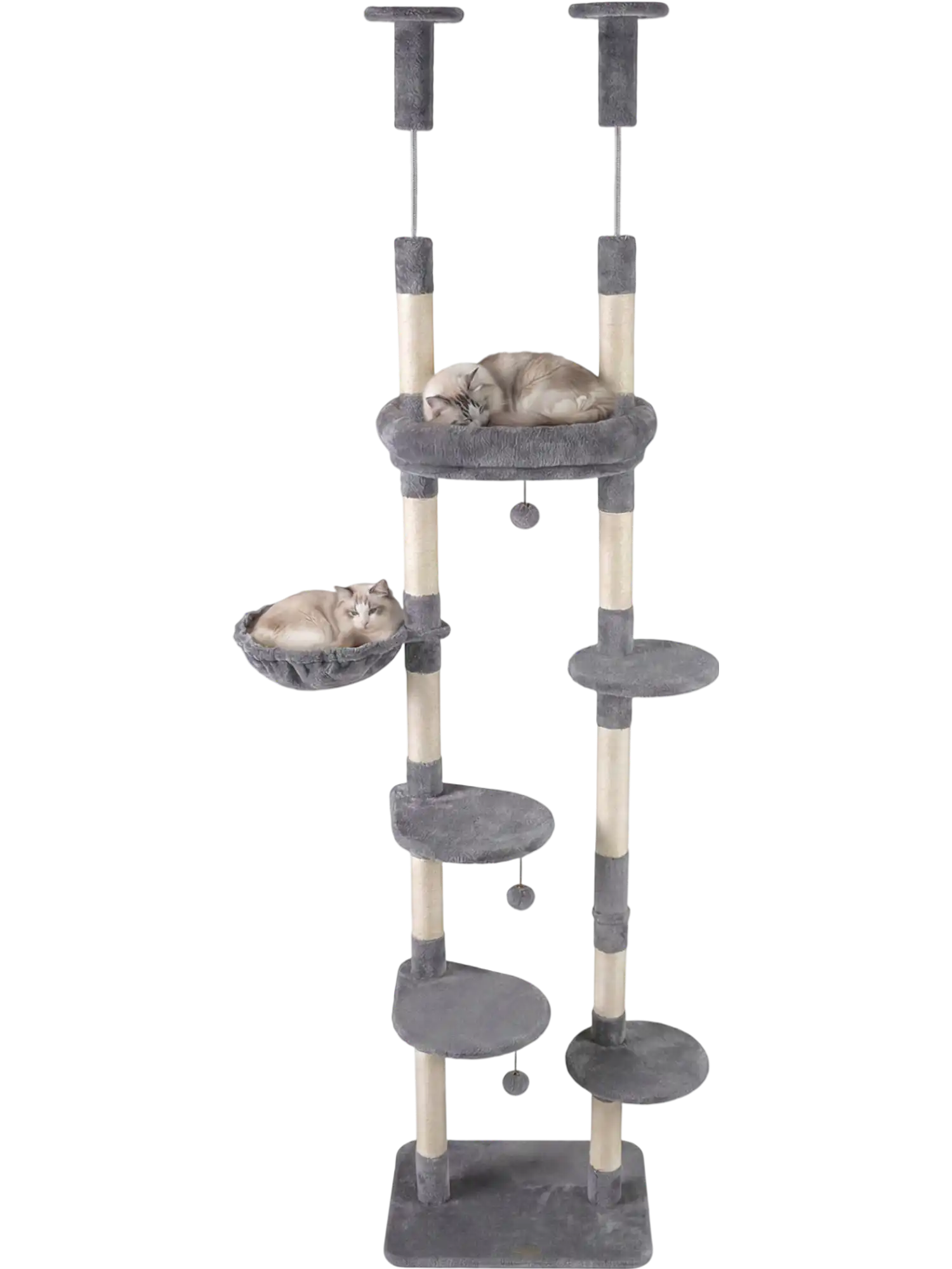Costway 6-Tier Floor to Ceiling Cat Tree Condo Plush Bed Sisal Scratching Posts 60589663 New