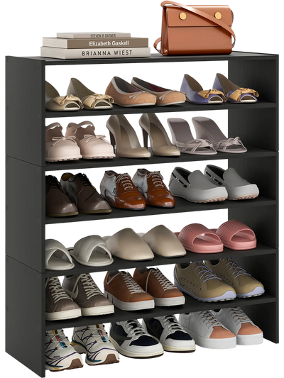Costway 6-Tier Shoe Rack Entryway Cabinet with Anti-Tipping Device 27961600 New