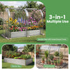 Galvanized raised garden bed with greenhouse cover, showcasing a variety of vibrant plants, perfect for seasonal.