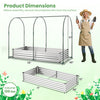 Galvanized raised garden bed with greenhouse cover, dimensions 78 x 40 x 57 inches, ideal for growing various plants.