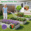 Spacious galvanized raised garden bed with herbs, vegetables, and flowers, ideal for healthy plant growth in your.