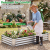 Galvanized raised garden bed with open-ended base, designed for comfort and easy gardening, ideal for flowers and.