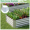 Galvanized raised garden bed with reinforced corner brackets, ideal for planting vegetables and flowers, ensuring.