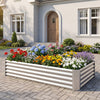 Galvanized raised garden bed with colorful flowers, featuring sturdy corrugated panels for enhanced stability and.