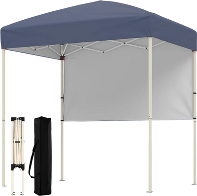 Costway 6' x 4' Pop-Up Canopy Tent w/ 1 Half Sidewall Outdoor Sun Shelter 56062901 New