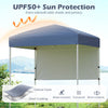 6 x 4 FT Pop-Up Canopy Tent with 1 Half Sidewall Easy Setup Folding Outdoor Sun Shelter - Gallery View 8 of 10