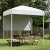 6 x 4 FT Pop-Up Canopy Tent with 1 Half Sidewall Easy Setup Folding Outdoor Sun Shelter-White - Gallery View 1 of 10