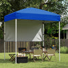 6 x 4 FT Pop-Up Canopy Tent with 1 Half Sidewall Easy Setup Folding Outdoor Sun Shelter-Blue - Gallery View 1 of 10
