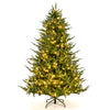 Pre-lit 6ft Christmas tree showcasing a vibrant shape with 280 warm white LED lights, ideal for holiday celebrations.