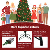 Pre-lit 6ft Christmas tree with 280 warm white LED lights, featuring a folding metal stand and anti-slip foot pads.