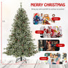 6 ft artificial Christmas tree with pre-lit LED lights, featuring pine cones and red berries, perfect for festive.