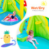 Inflatable Splash Jump Slide in vibrant colors, designed for wet/dry play, perfect for gardens and parks.