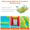 Inflatable Splash Jump Slide features a security platform, mesh netting wall, and slide handrails for safe outdoor fun.