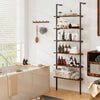 6-tier Ladder Shelf 72 Inches Industrial Wall Mounted Bookshelf-Rustic Brown - Gallery View 1 of 9