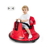 Red 12V kids ride-on bumper car with remote control, lights, and music, designed for safe and fun indoor play.