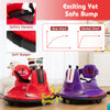 Red 12V kids ride-on bumper car with remote control, soft bumper, and safety harness for safe, exciting play.