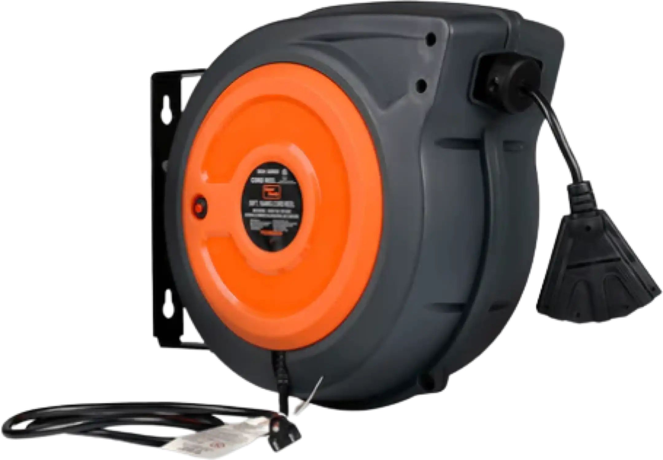 Super Handy GUR028 16 AWG x 50' 10A Triple Tap  Mountable Retractable Extension Cord New
