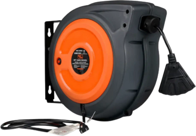 Super Handy GUR028 16 AWG x 50' 10A Triple Tap  Mountable Retractable Extension Cord New