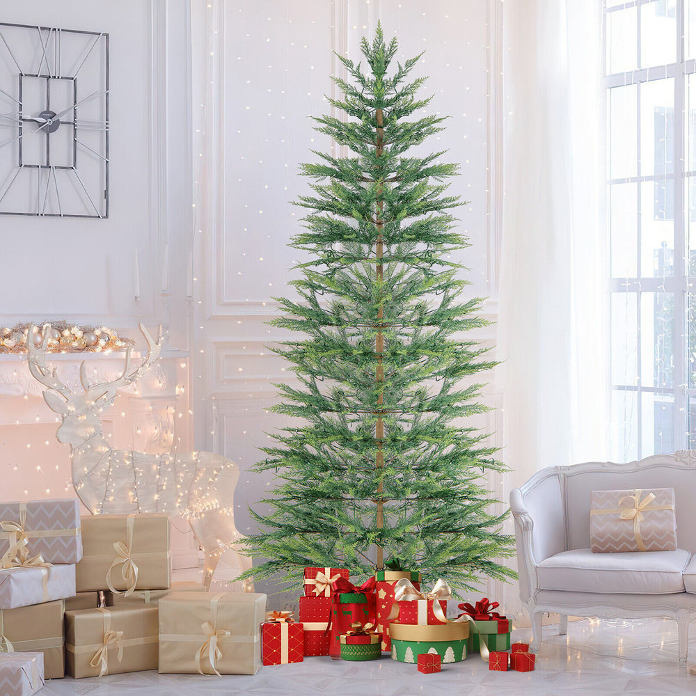 6.5/7.5 Feet Artificial Cypress Christmas Tree Pre-lit Hinged-7.5 ft - Gallery View 1 of 10