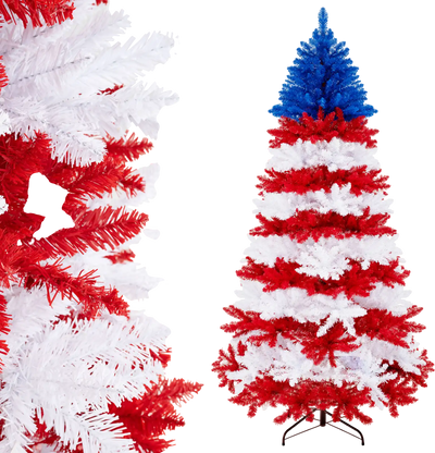Costway 7.5' Artificial Christmas Tree Warm White LED Lights 16742895 New