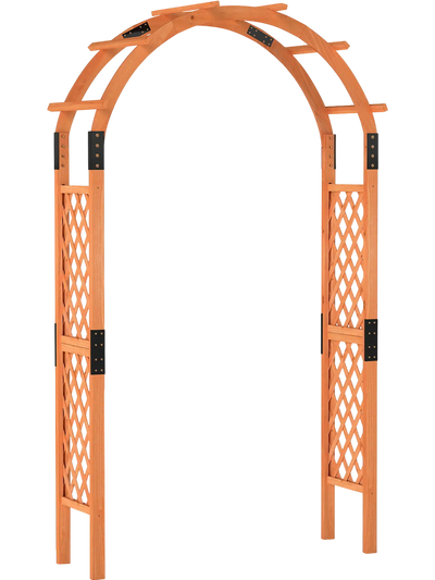 Costway 7.7' Wooden Garden Arch Arbor for Climbing Plants 791452836 New