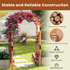 Wooden garden arch arbor made of fir wood with waterproof coating, ideal for climbing plants and outdoor decor.