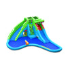 Side view of the inflatable crocodile style water slide showcasing the climbing wall and vibrant colors for exciting.