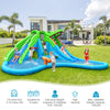 Kids enjoying the Inflatable Crocodile Style Water Slide with double slides, climbing wall, and splashing pool for.