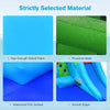 Close-up of the waterproof PVC surface and protective mesh of the inflatable crocodile water slide for kids' fun.